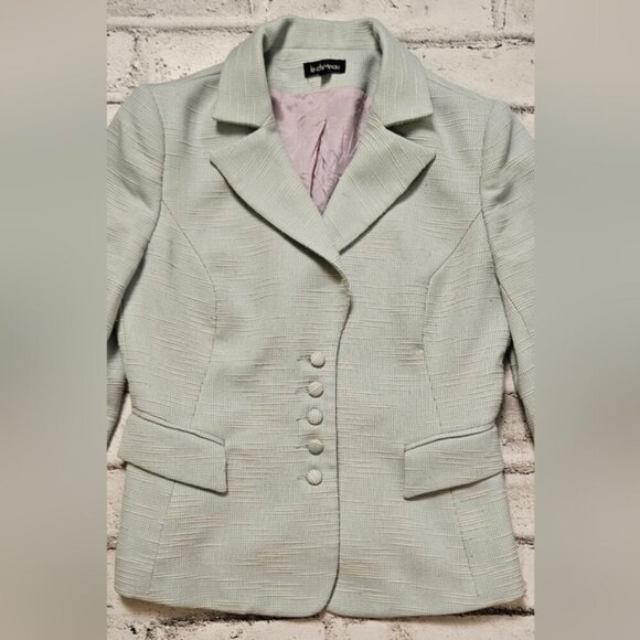 Y2K Le Chateau Blue & White Tweed Skirt and Blazer Jacket Suit Set. - Picture 4 of 16